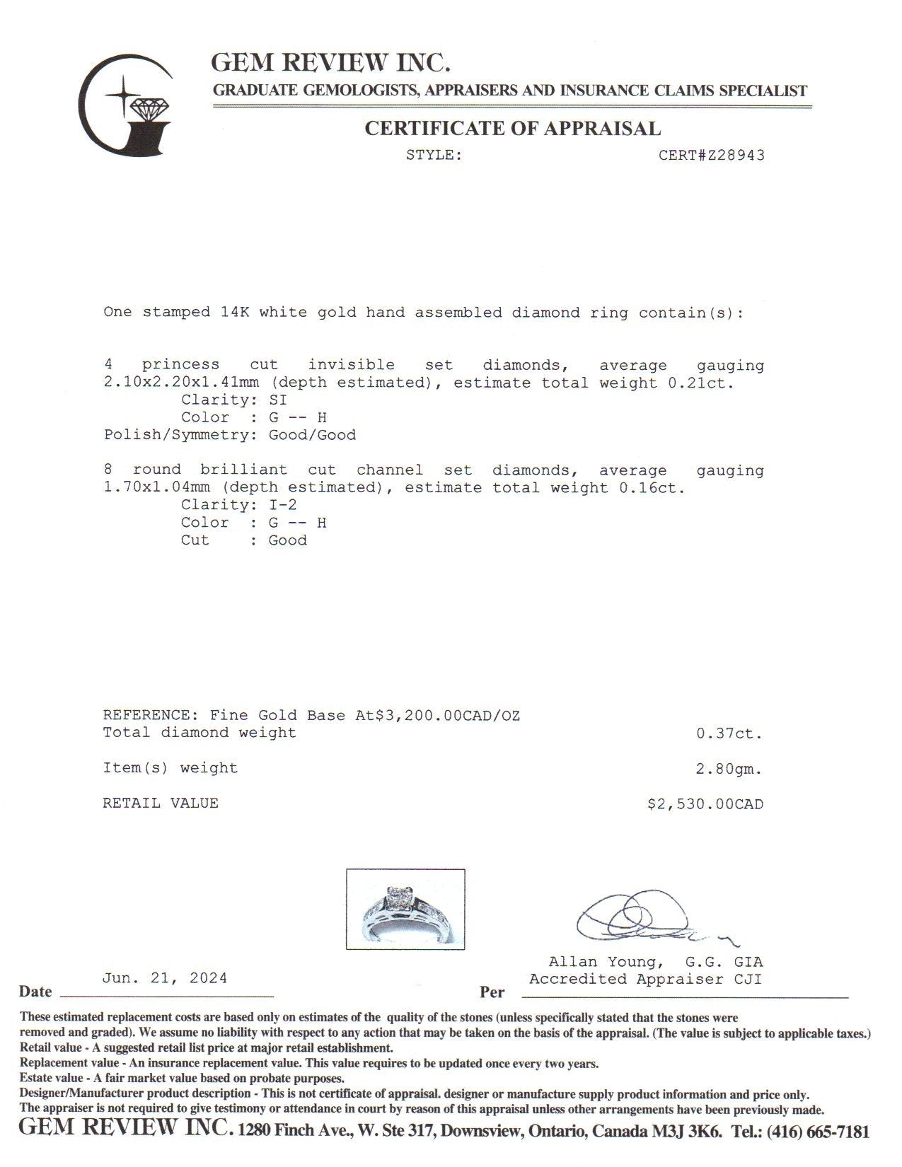 14k White Gold Illusion Set Diamond Ring | 0.37ctw | SZ 5