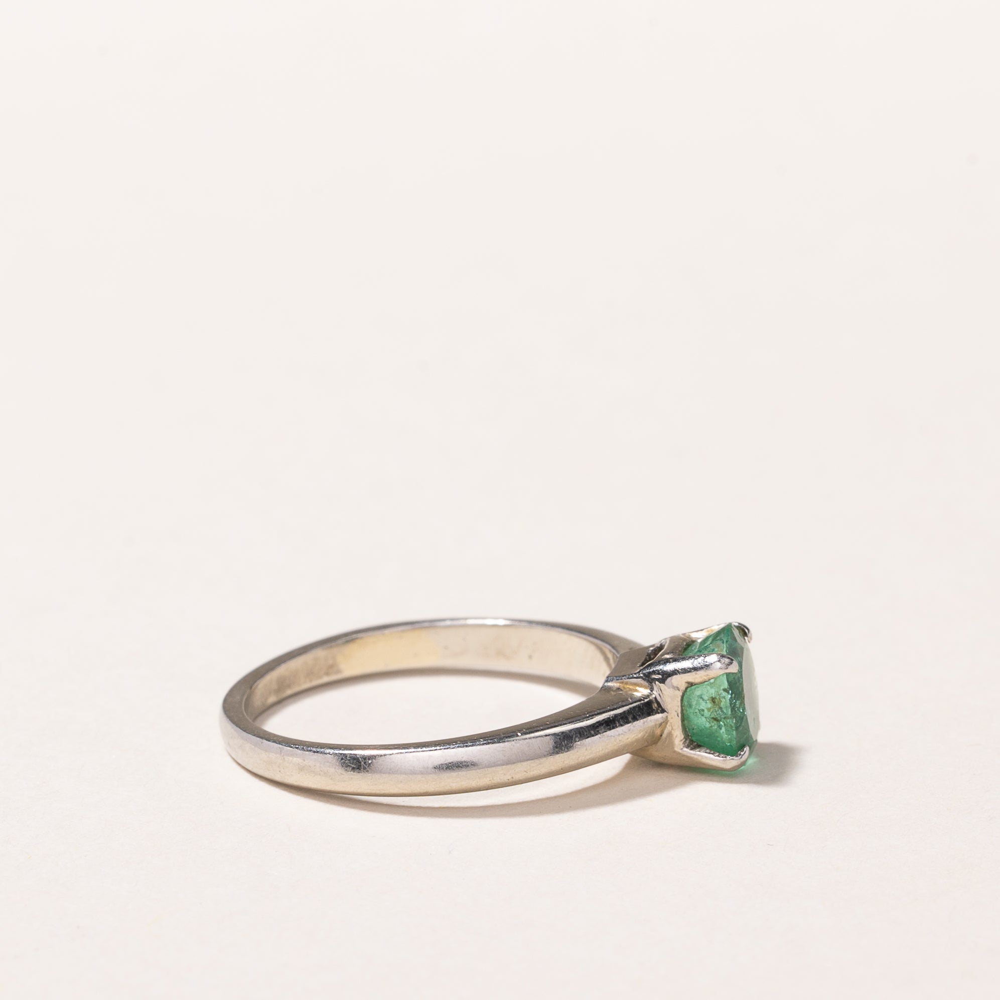 18k White Gold Emerald Ring | 0.64ct | SZ 5