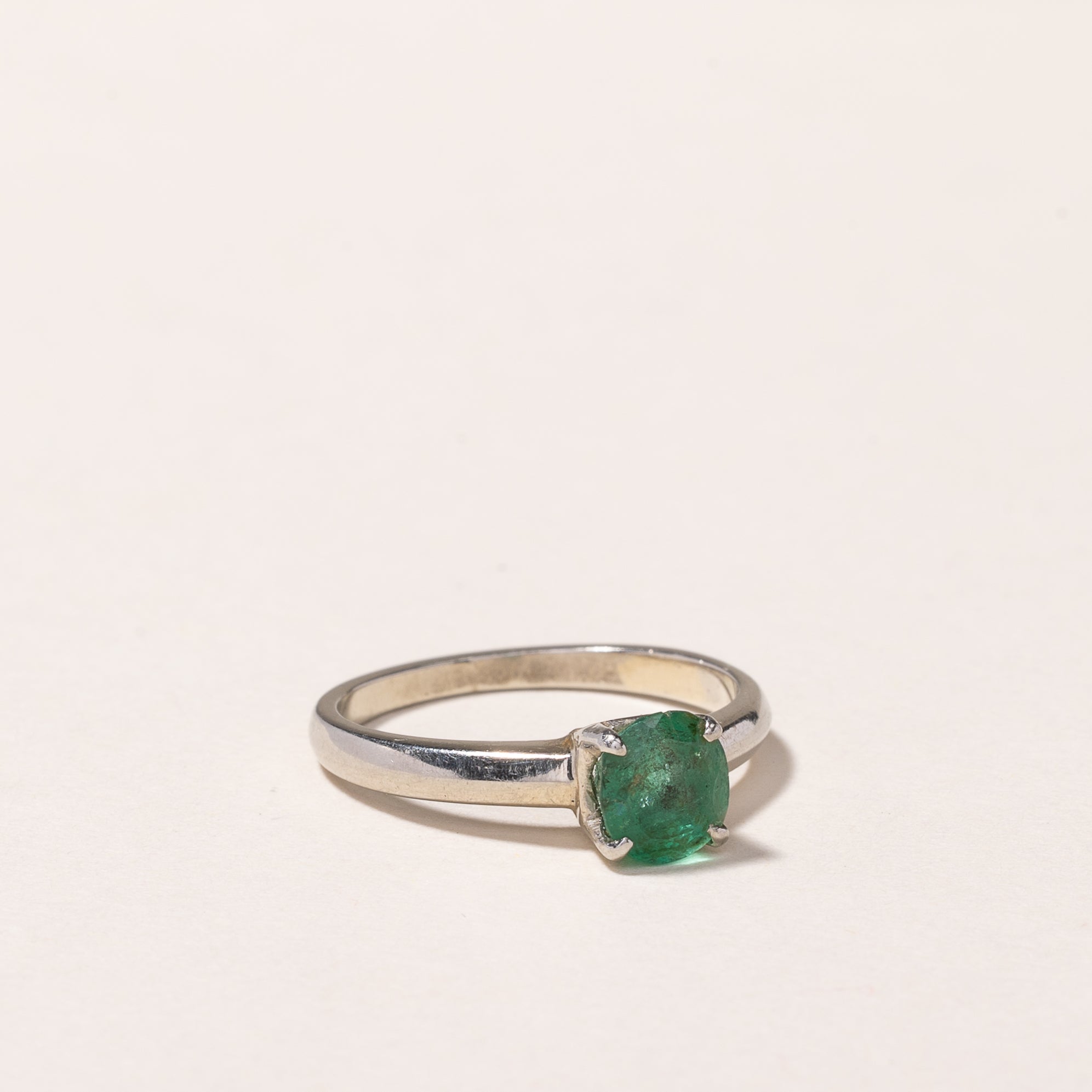 18k White Gold Emerald Ring | 0.64ct | SZ 5