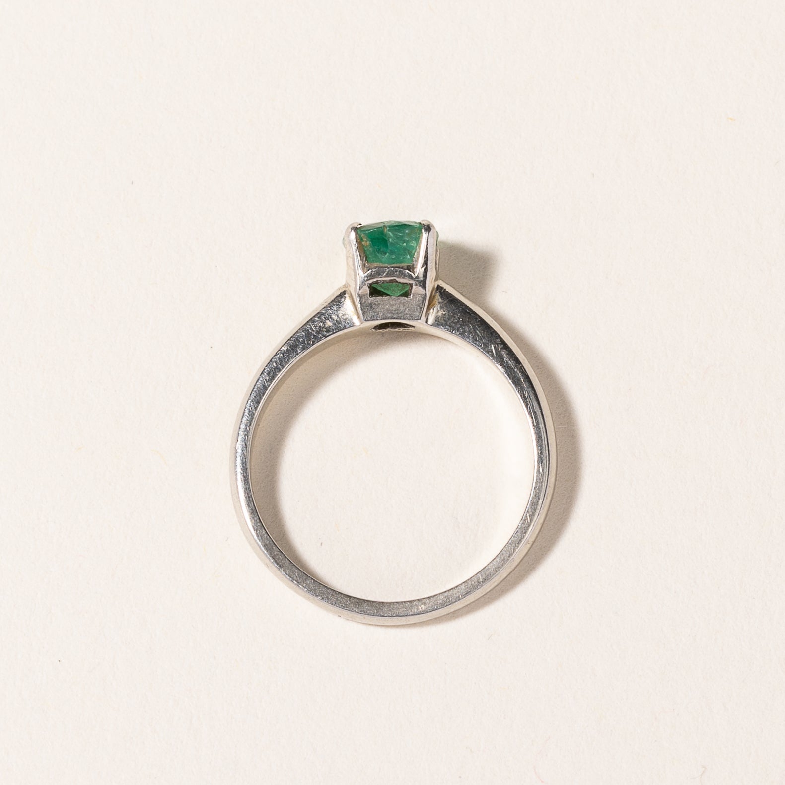 18k White Gold Emerald Ring | 0.64ct | SZ 5