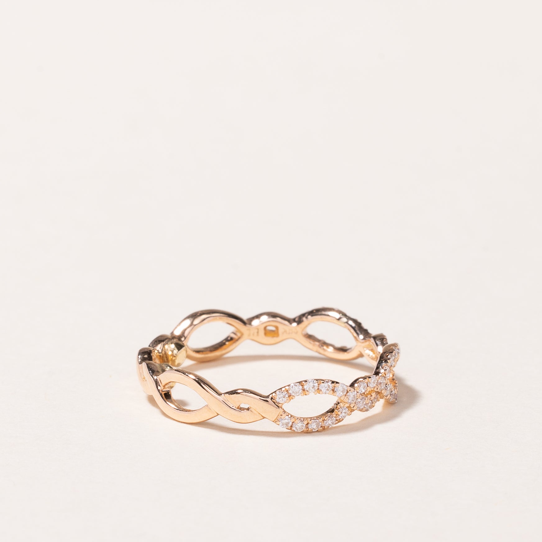 18k Rose Gold Wave Design Diamond Ring | 0.23ctw | SZ 4