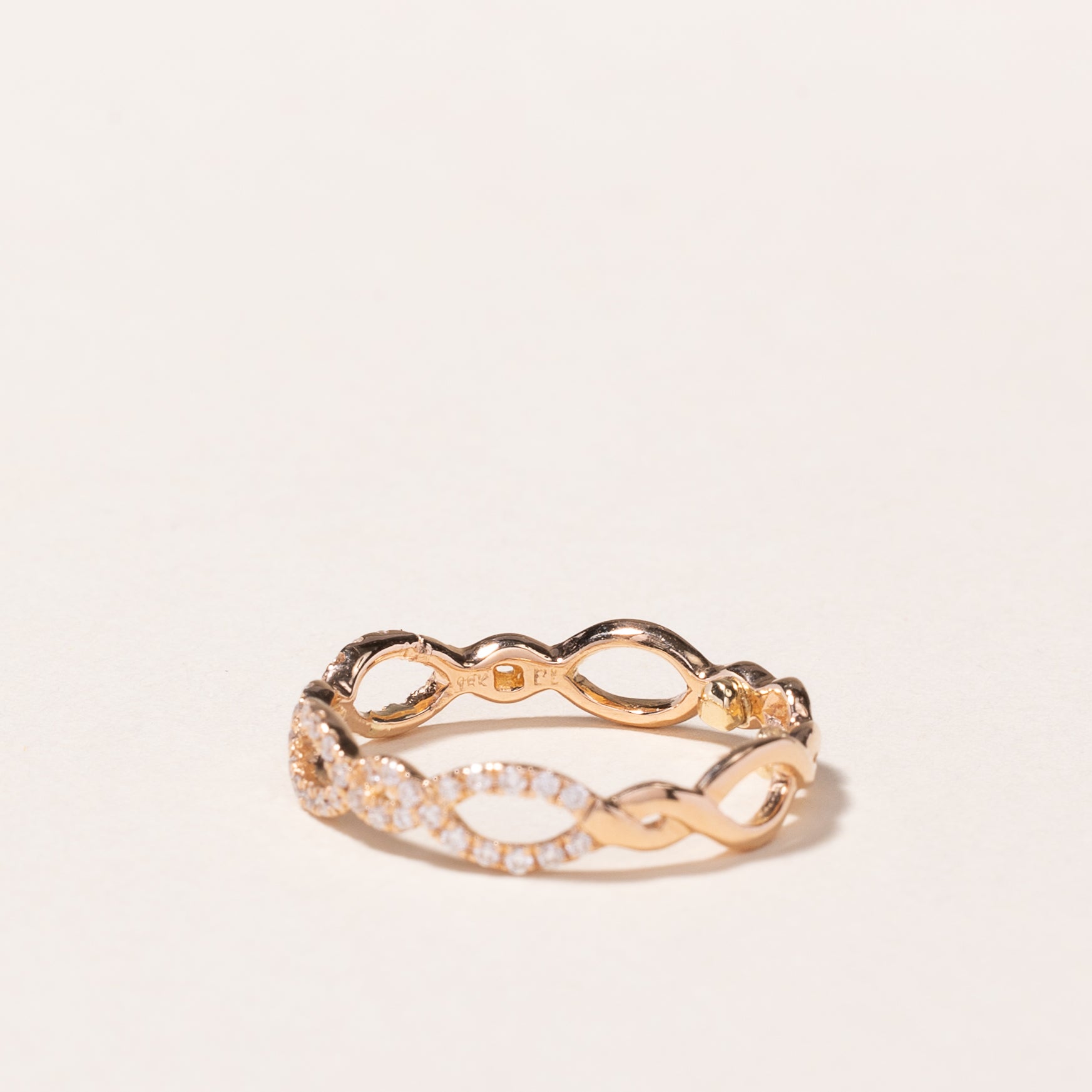 18k Rose Gold Wave Design Diamond Ring | 0.23ctw | SZ 4