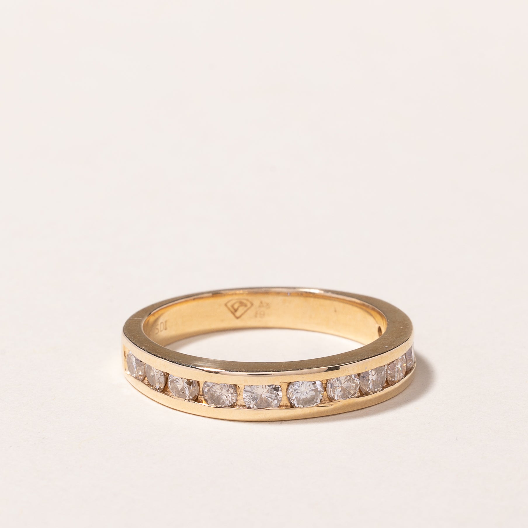 14k Yellow Gold Channel Set Diamond Band | 0.78ctw | SZ 7.25