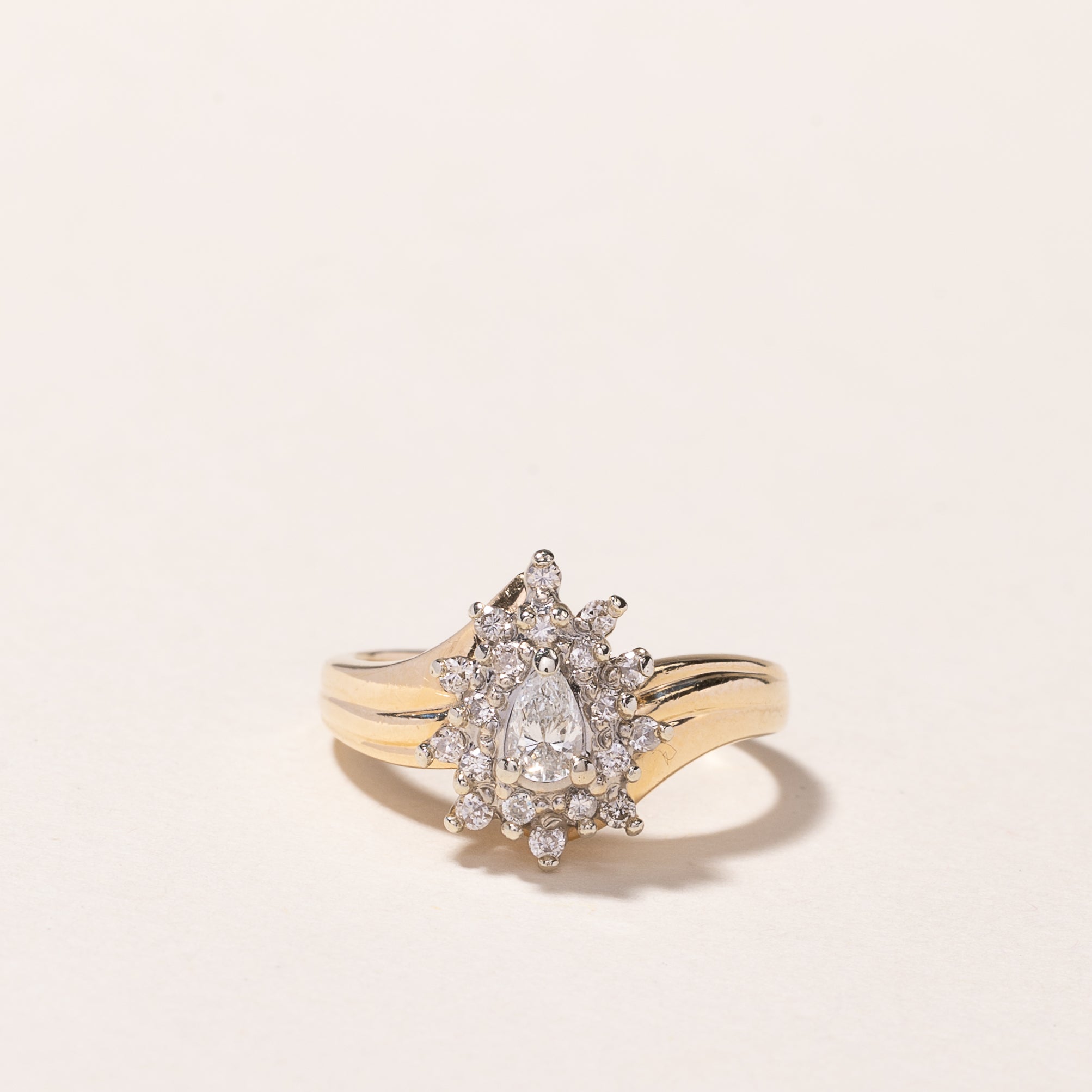 14k Yellow Gold Pear Shaped Diamond Ring | 0.41ctw | SZ 5.5