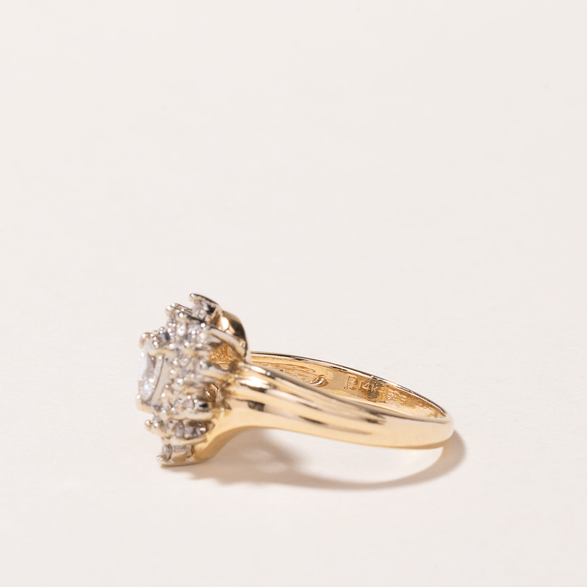 14k Yellow Gold Pear Shaped Diamond Ring | 0.41ctw | SZ 5.5