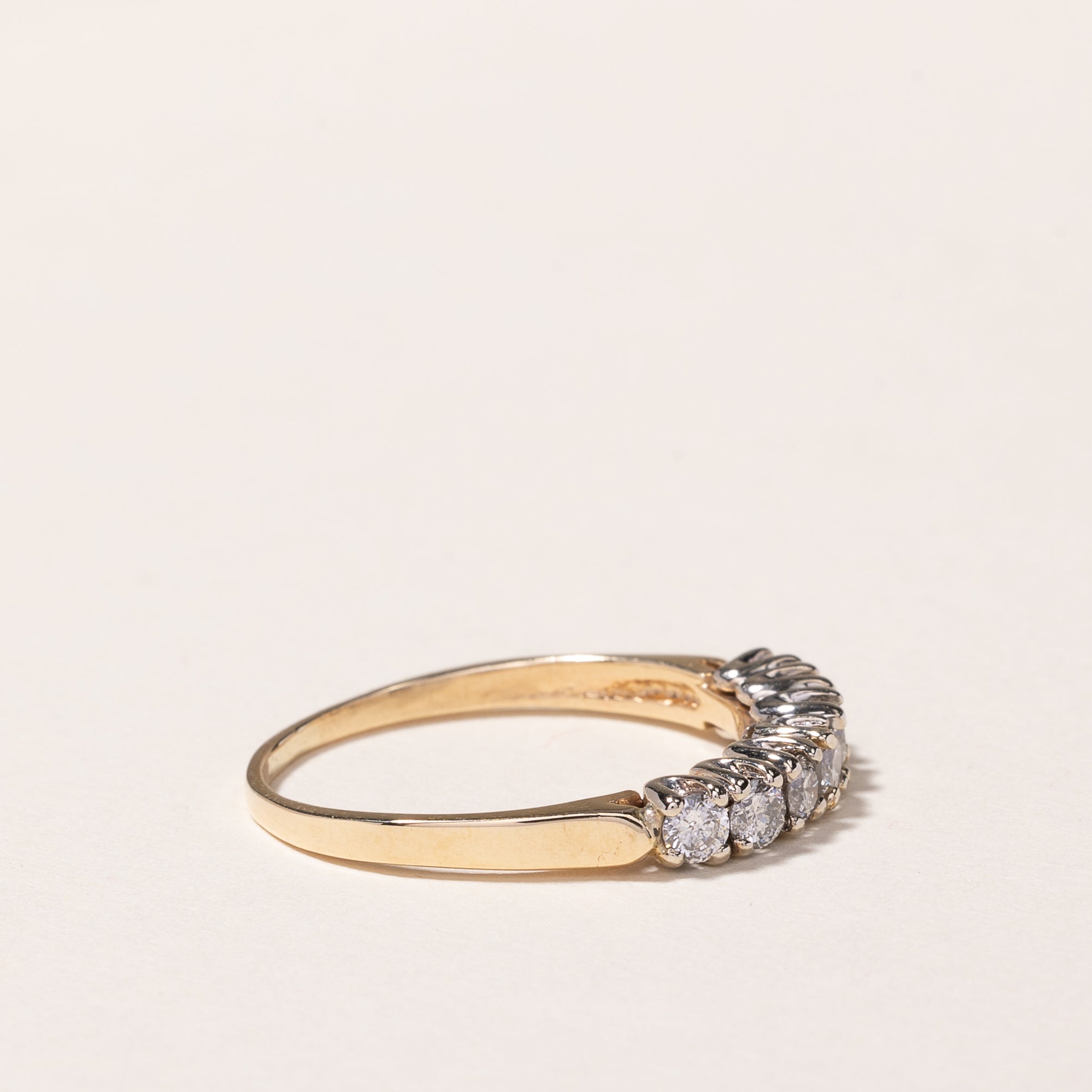 14k Yellow Gold Single Row Diamond Ring | 0.42ctw | SZ 8.5