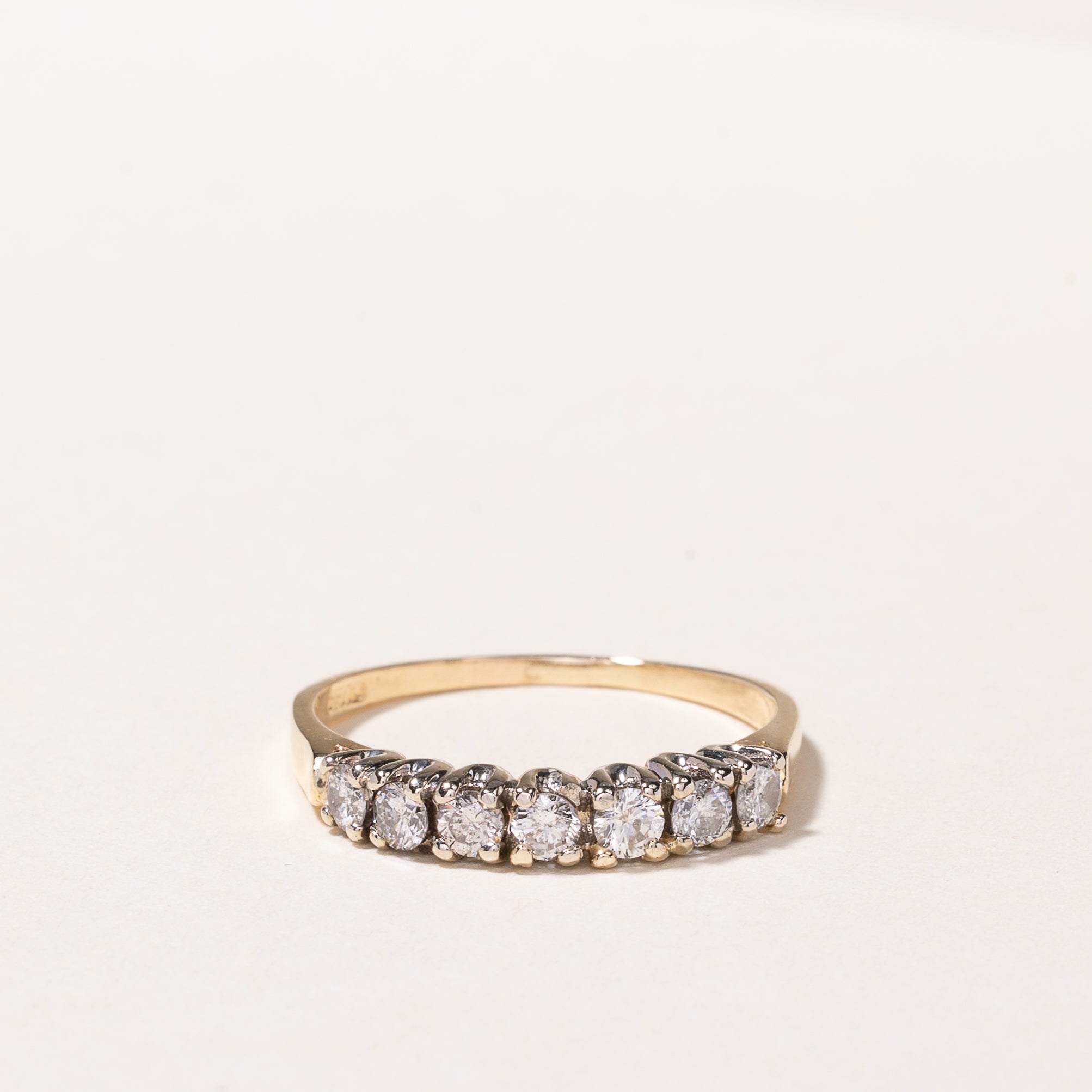 14k Yellow Gold Single Row Diamond Ring | 0.42ctw | SZ 8.5