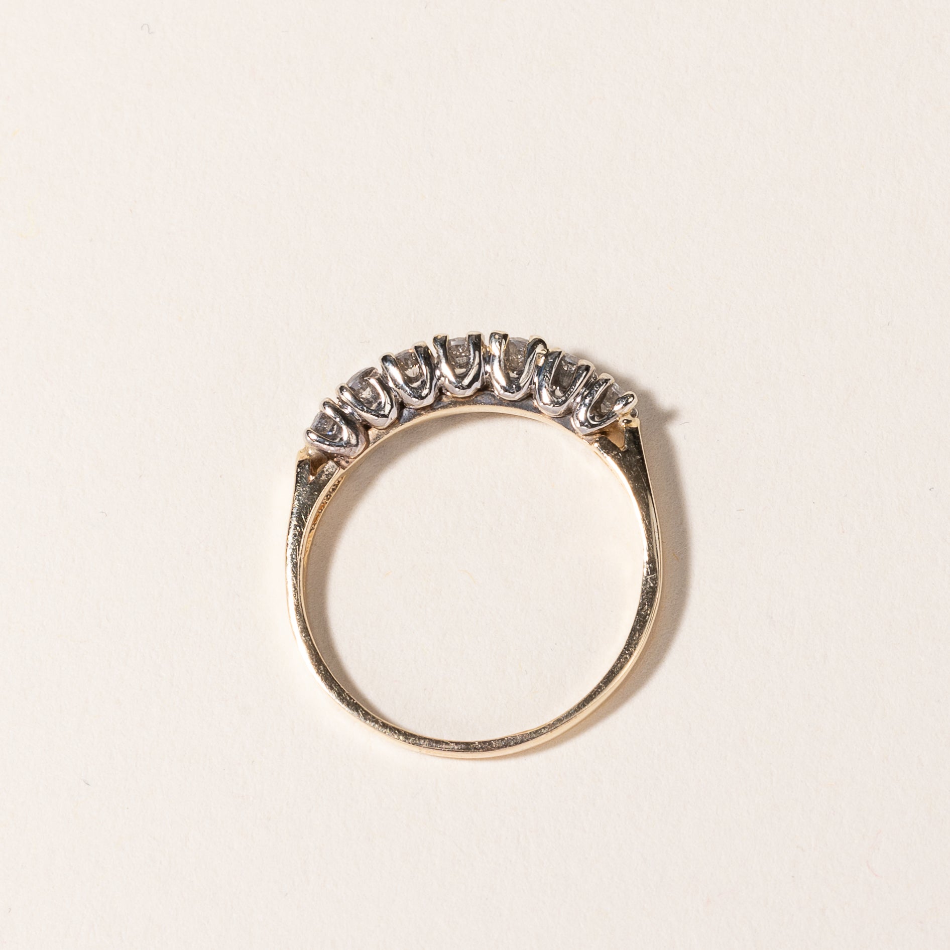 14k Yellow Gold Single Row Diamond Ring | 0.42ctw | SZ 8.5