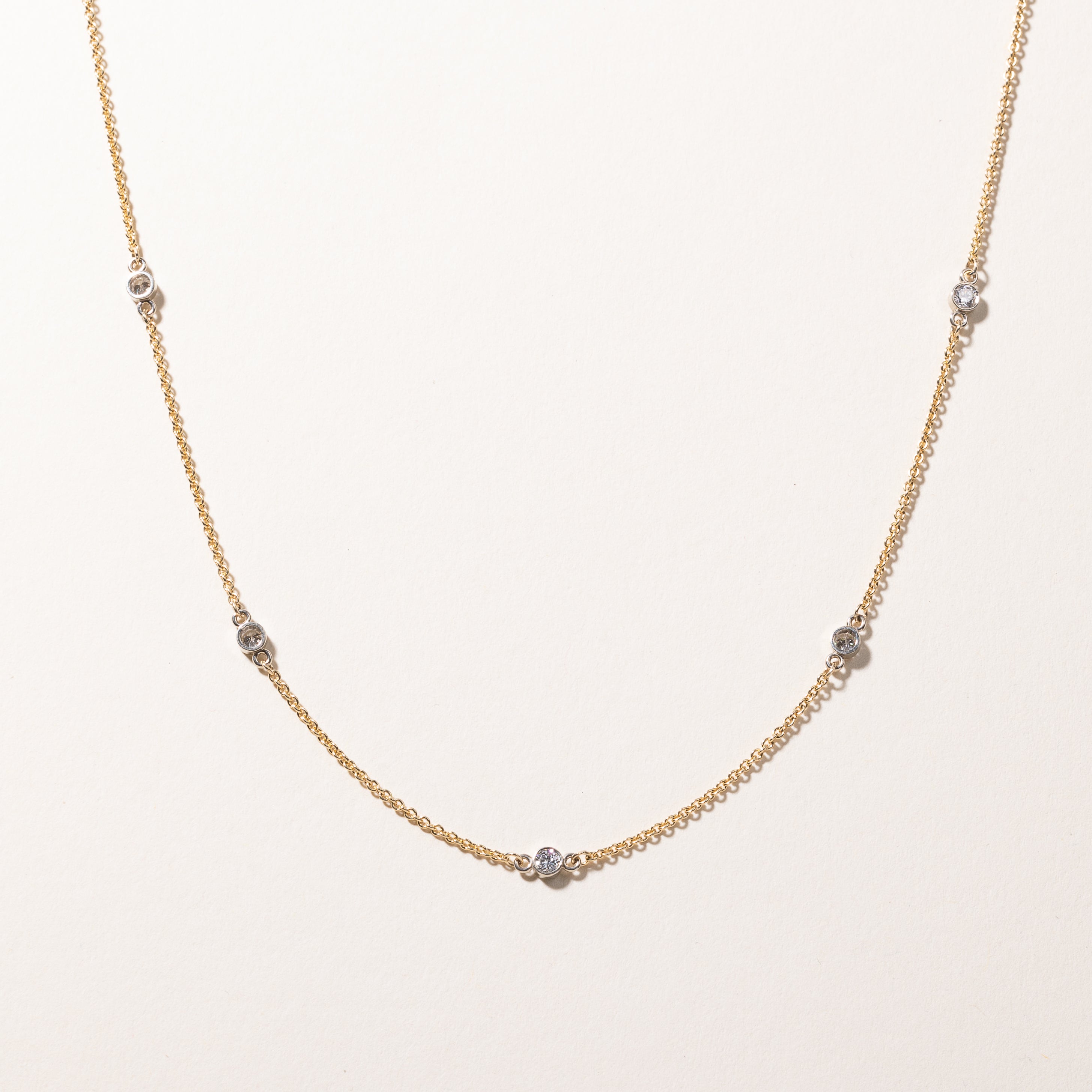 18k Yellow Gold Diamond Necklace | 0.60ctw | 20"