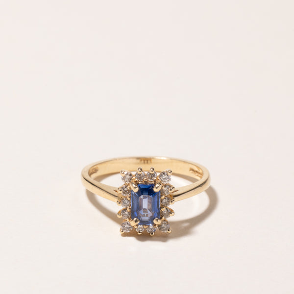 14k Yellow Gold Blue Sapphire & Diamond Ring | 0.74ctw, 0.20ctw | SZ 6.5