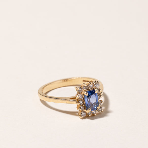 14k Yellow Gold Blue Sapphire & Diamond Ring | 0.74ctw, 0.20ctw | SZ 6.5