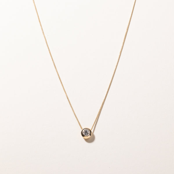 10k Yellow Gold Diamond Bezel Pendant Necklace | 0.28ctw | 20