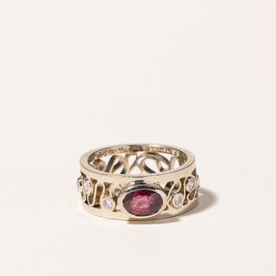 18k White Gold Ruby & Diamond Ring | 0.51ct, 0.16ctw | SZ 3.75