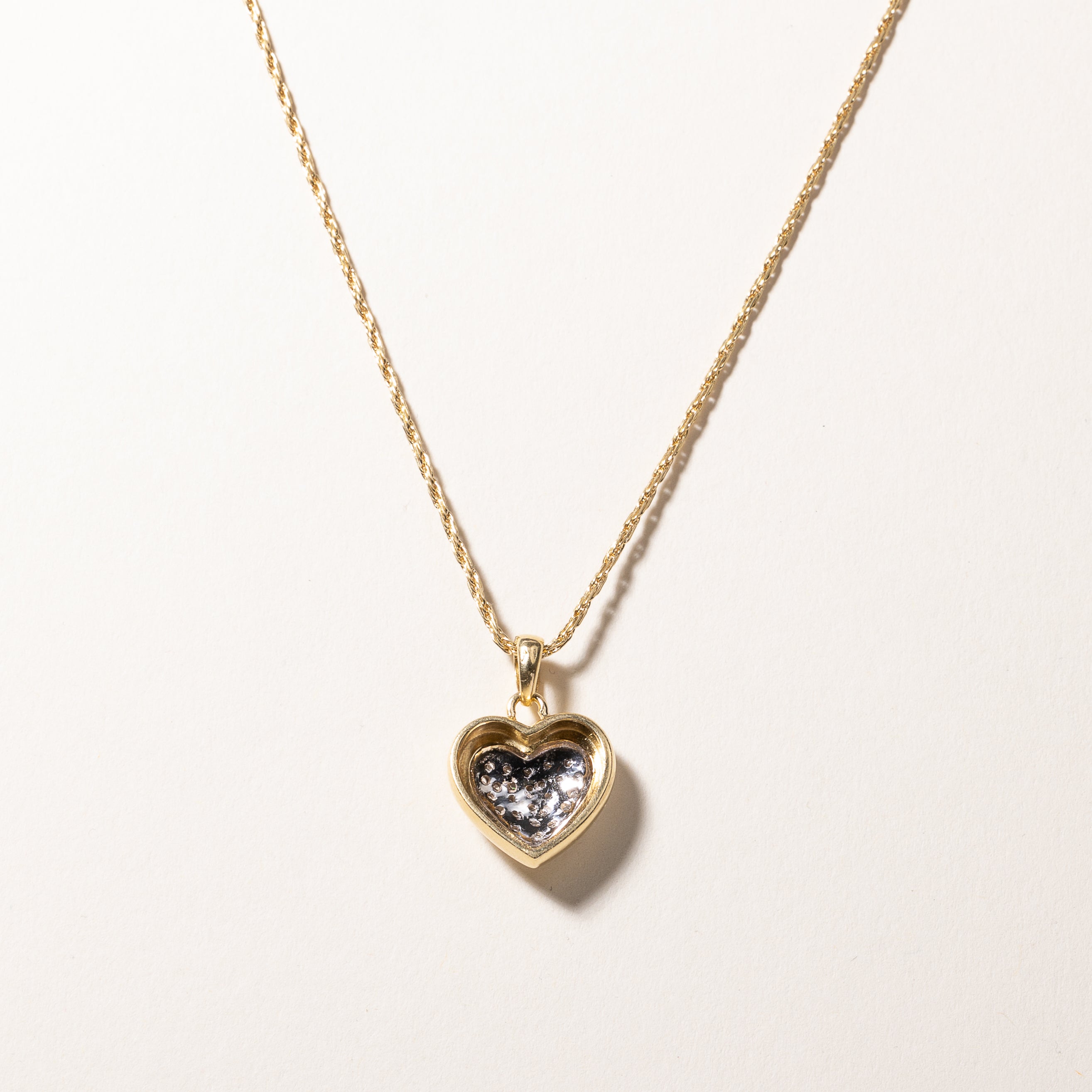18k Yellow Gold Heart Pendant Necklace | 0.19ctw | 18"