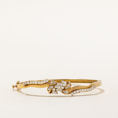 Diamond Yellow Gold Bangle | 1.23ctw, 0.27ctw | 7