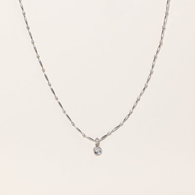 White Gold Diamond Necklace | 0.64ctw, 0.11ct, 0.03ctw | 16
