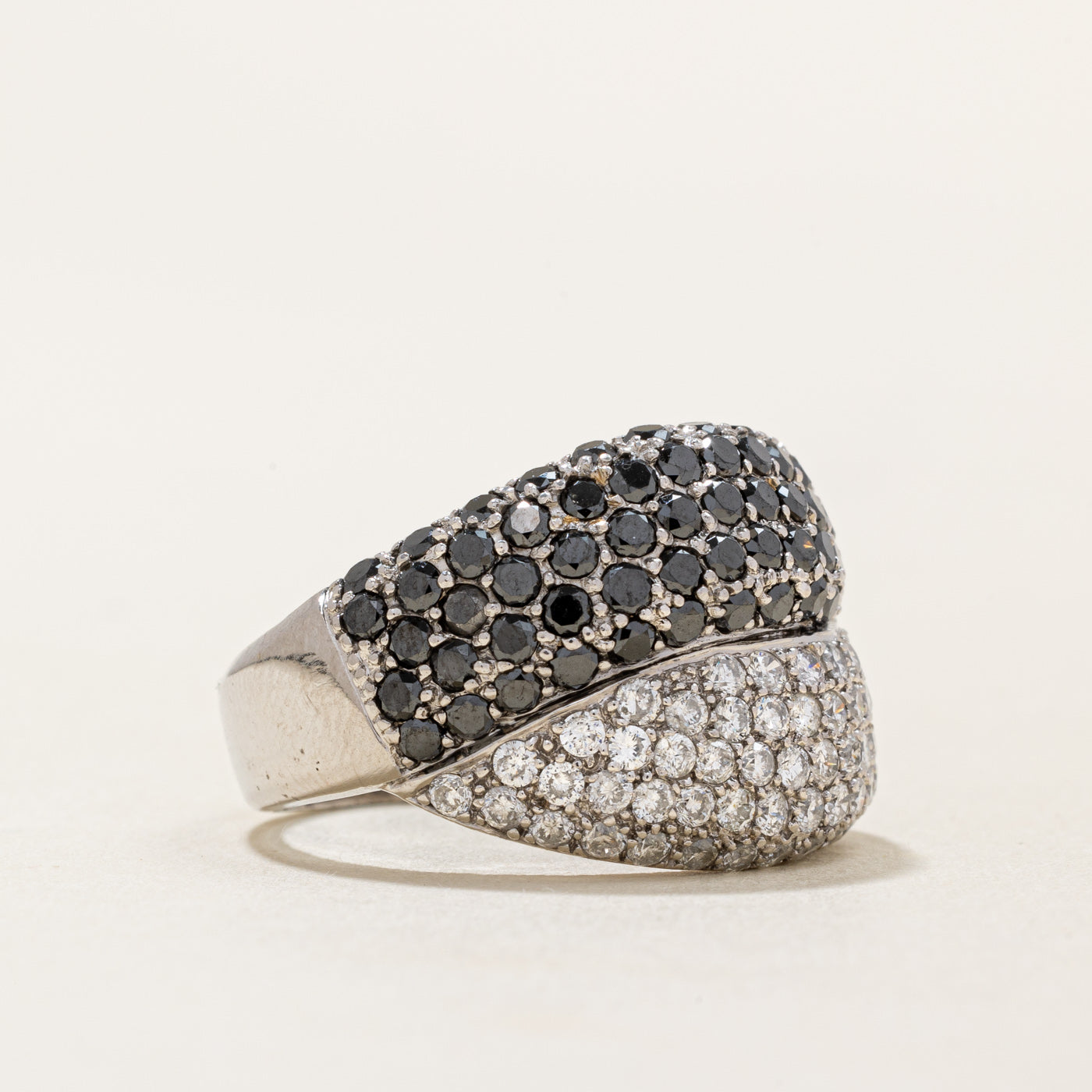 Black & White Diamond Cocktail Ring | 1.71ctw, 1.46ctw | SZ 8 |
