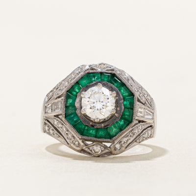 Emerald & Diamond Ring | 0.69ctw, 0.62ct, 0.43ctw, 0.21ctw | SZ 4.75 |