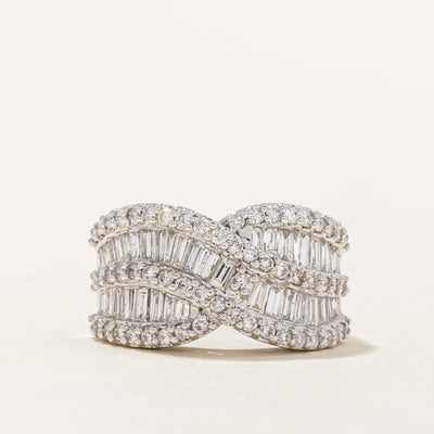 Diamond Crossover Ring | 1.24ctw, 0.86ctw | SZ 7.5 |