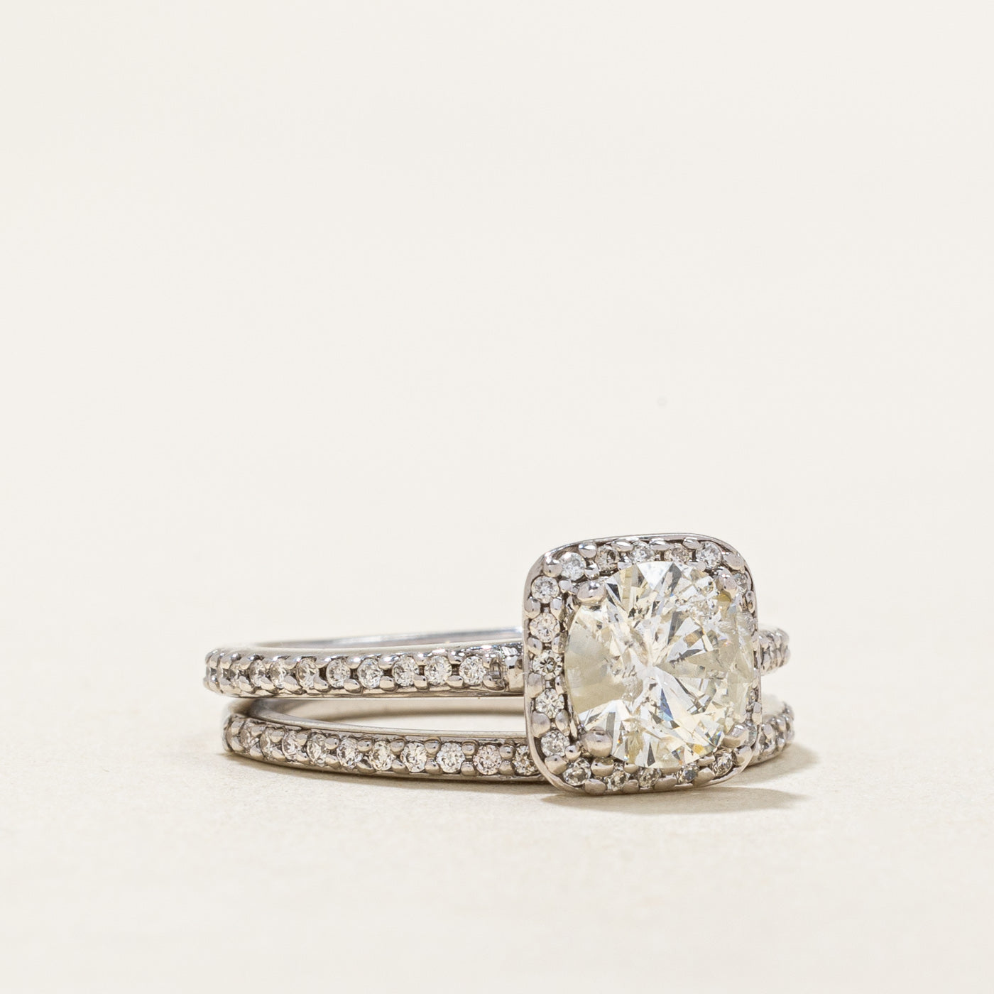 Diamond Wedding Ring Set | 1.07ct, 0.24ctw | SZ 4.5 |