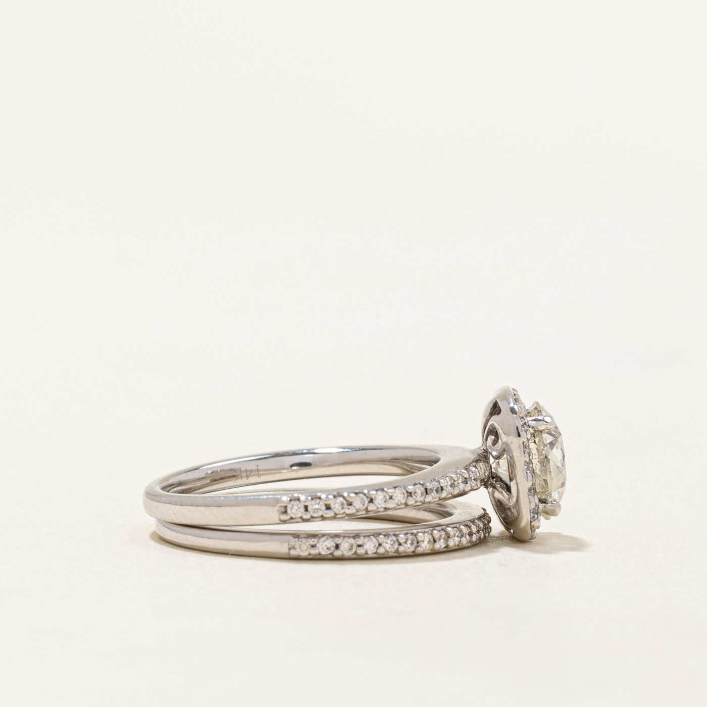 Diamond Wedding Ring Set | 1.07ct, 0.24ctw | SZ 4.5 |