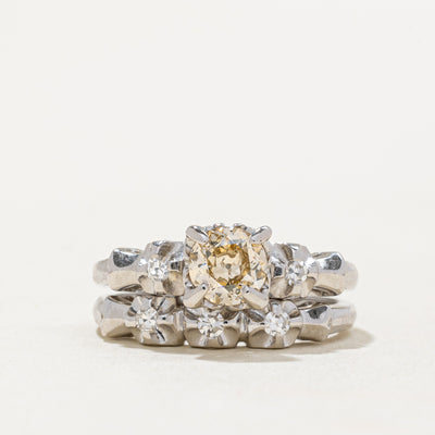 Old European Cut Diamond Wedding Ring Set | 0.63ct, 0.15ctw | SZ 5.5 |