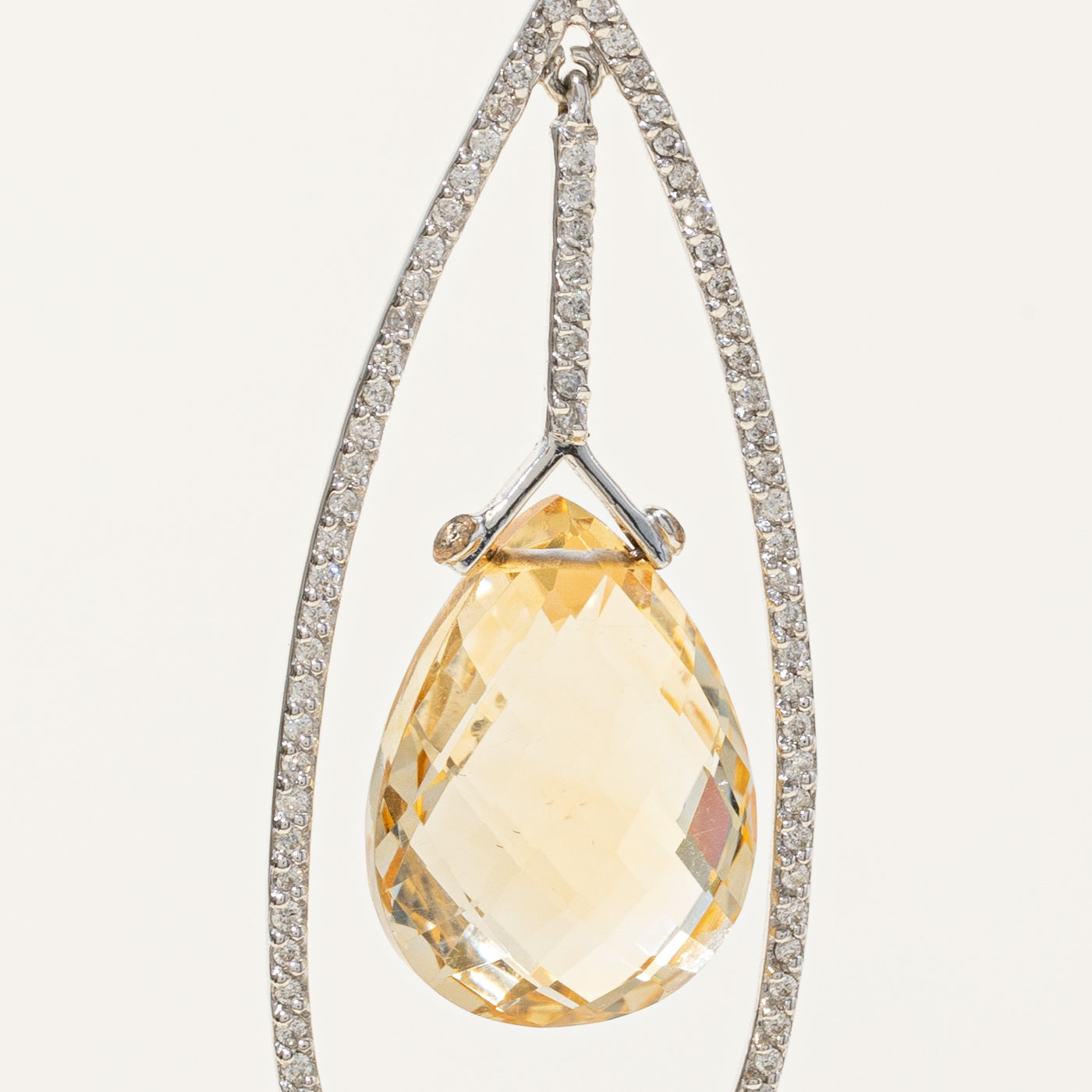 Citrine & Diamond Drop Earrings | 1.16ctw |