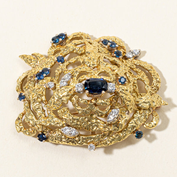 Sapphire & Diamond Brooch | 1.03ctw, 1.02ct, 0.50ctw |