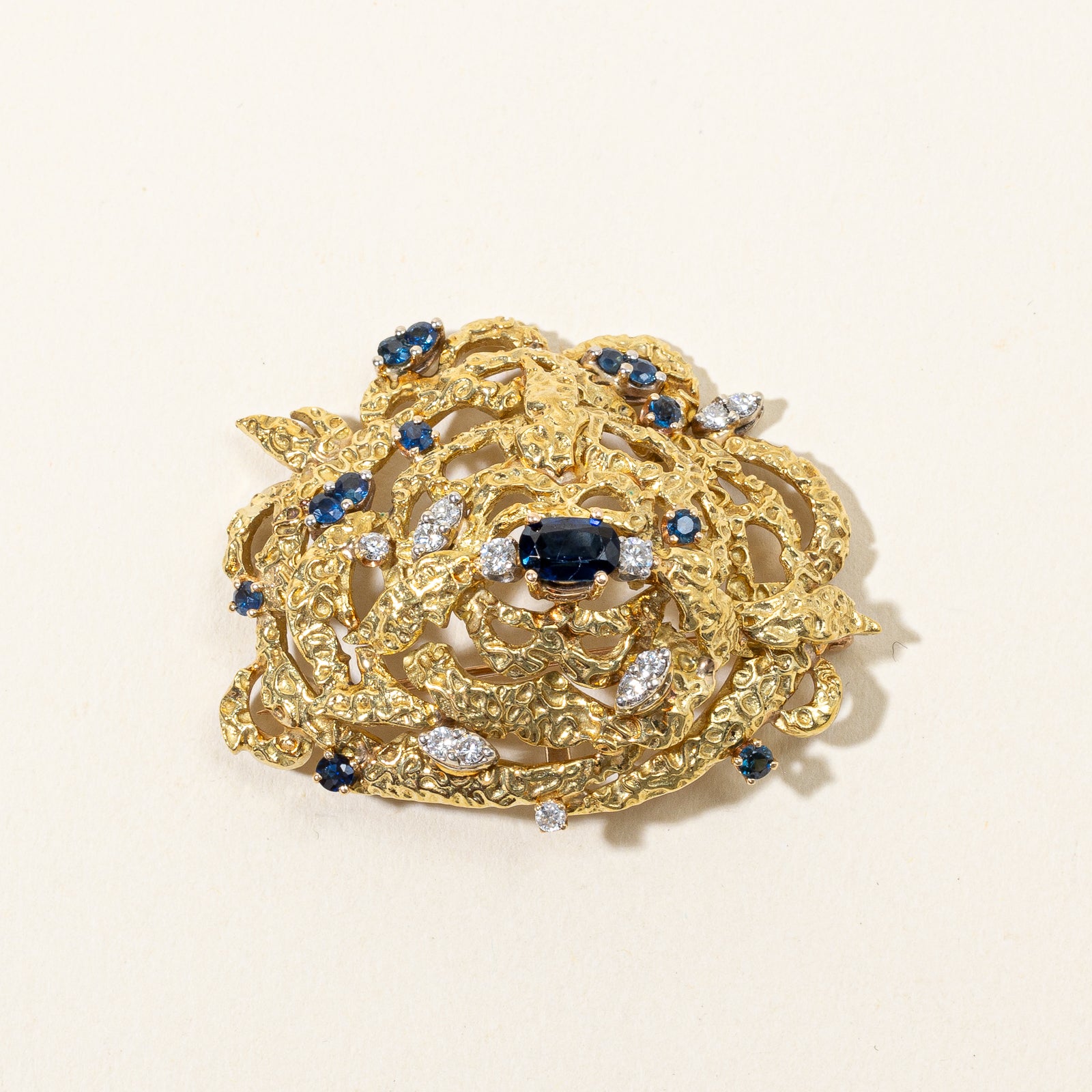 Sapphire & Diamond Brooch | 1.03ctw, 1.02ct, 0.50ctw |