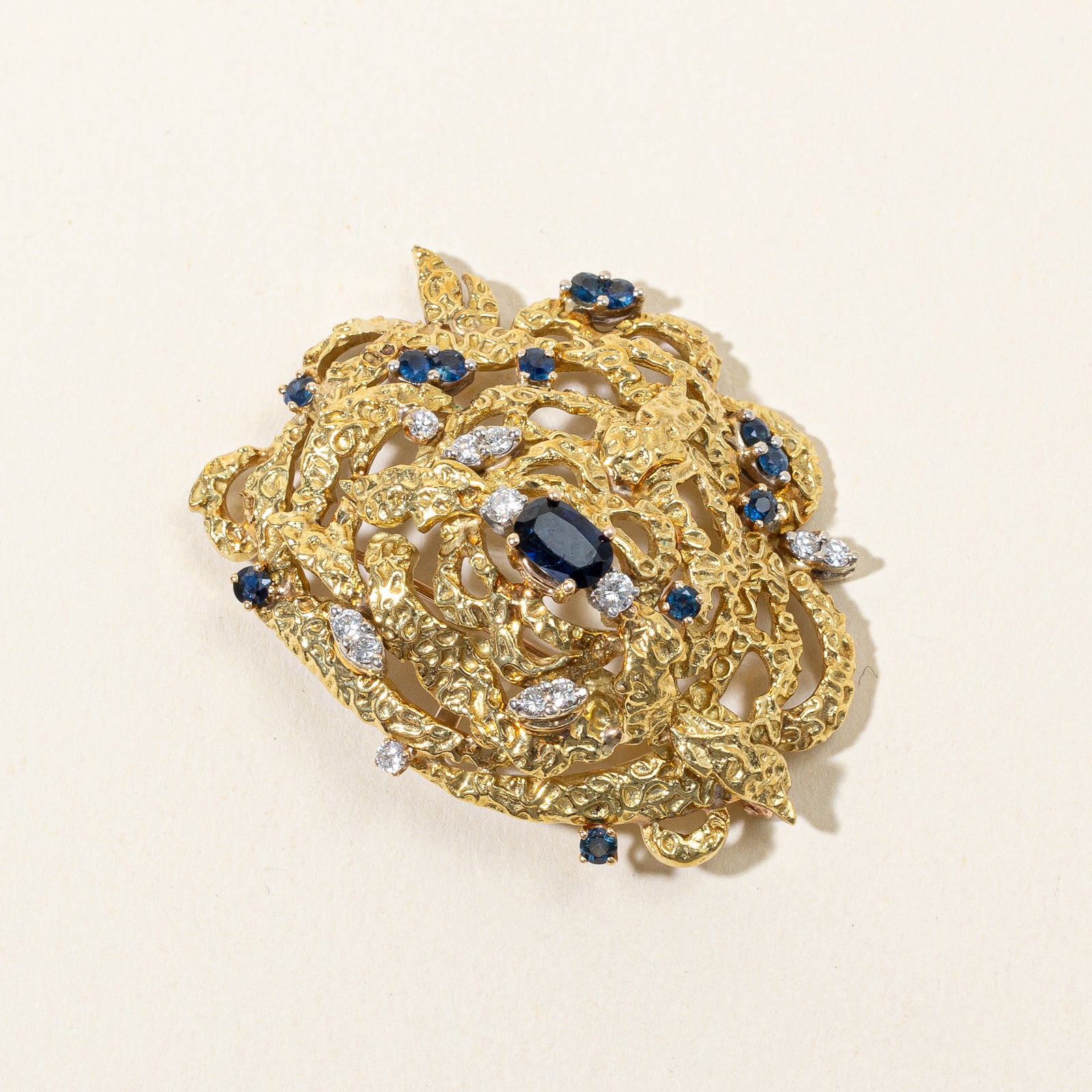 Sapphire & Diamond Brooch | 1.03ctw, 1.02ct, 0.50ctw |