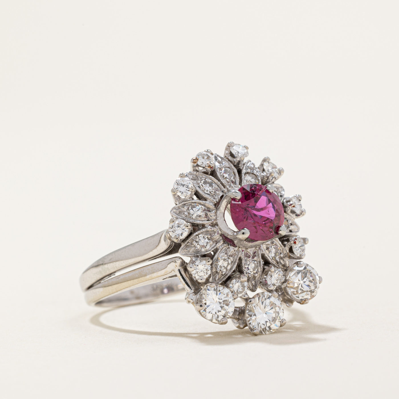 Diamond & Ruby Fused Wedding Ring Set | 1.12ctw, 1.02ct | SZ 8.5 |