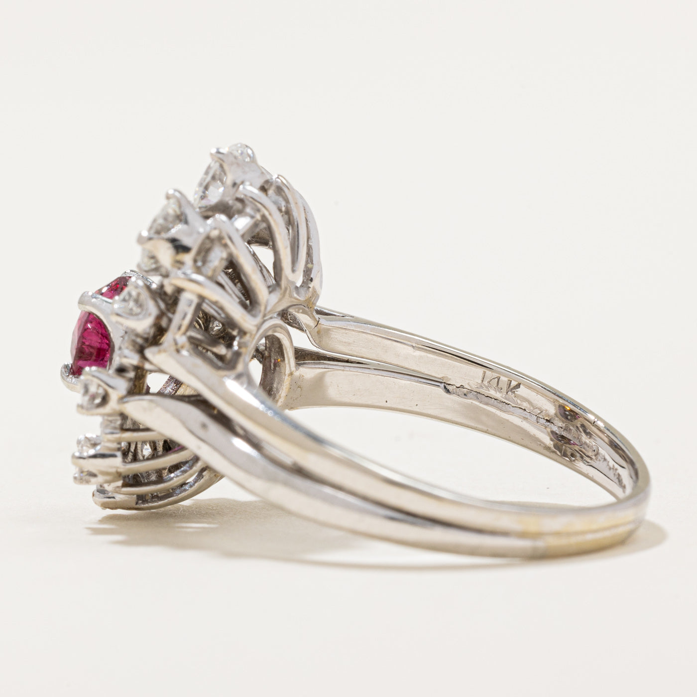 Diamond & Ruby Fused Wedding Ring Set | 1.12ctw, 1.02ct | SZ 8.5 |