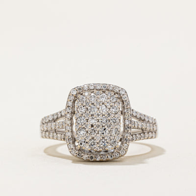 Pave Set Diamond Ring | 1.26ctw | SZ 6.75 |