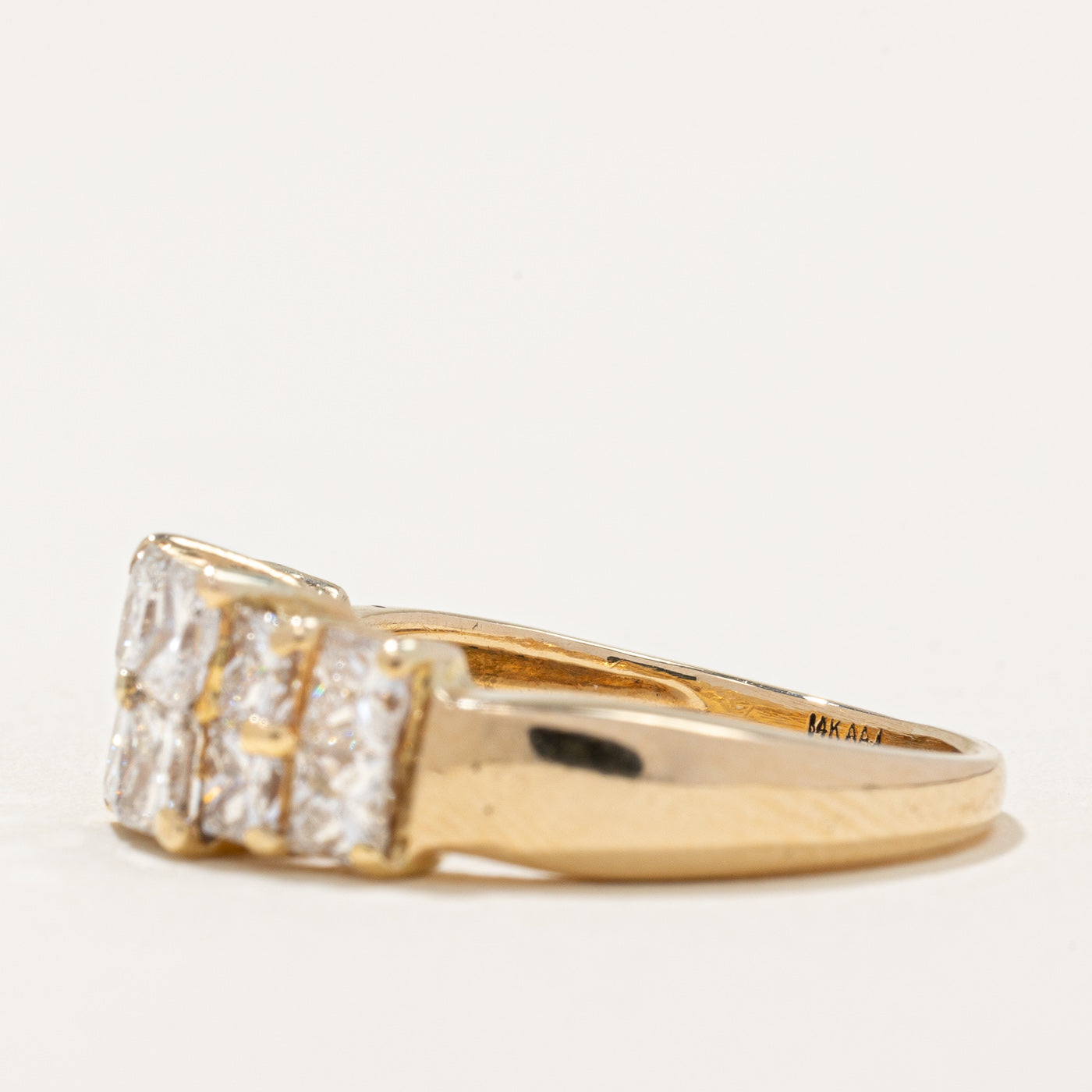 Bague en diamant taille princesse | 2,06 ct | Taille 6,5 | 