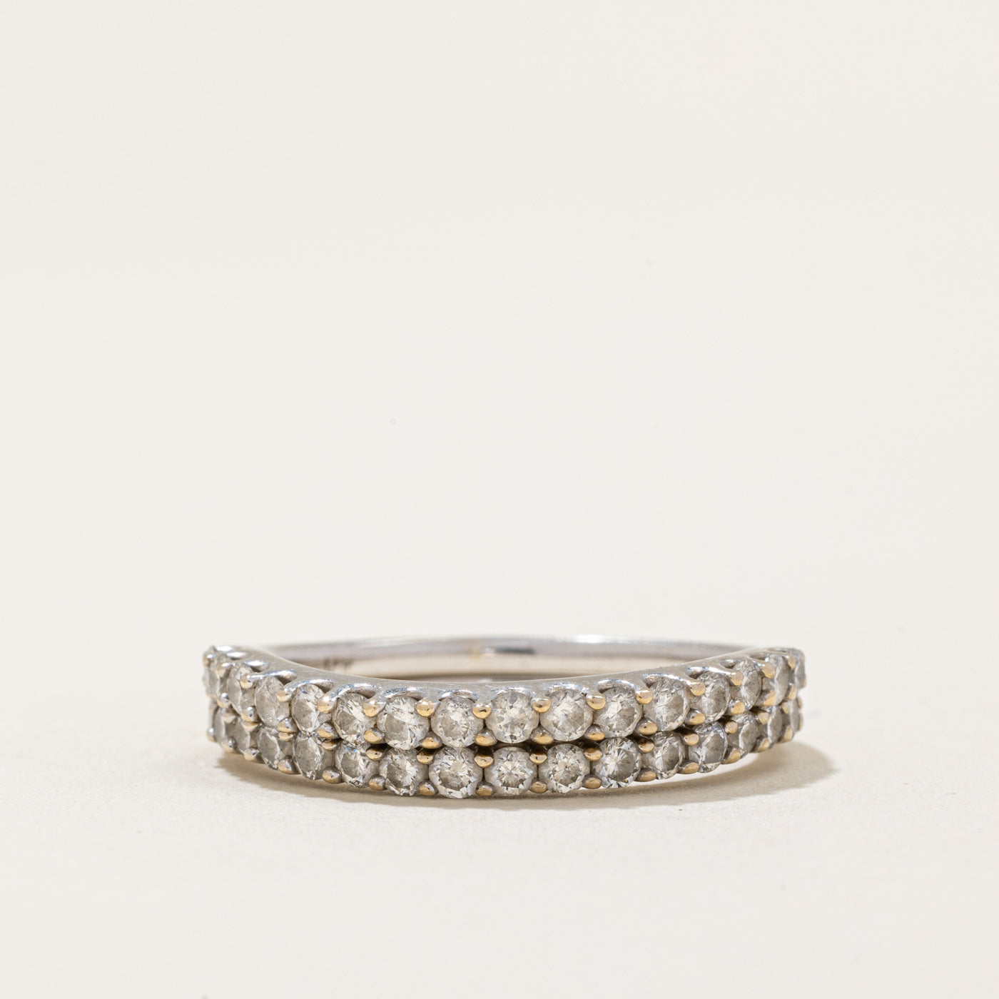 Alliances jumelées semi-éternité en diamants | 1,00 ct au total | Taille 8 | 