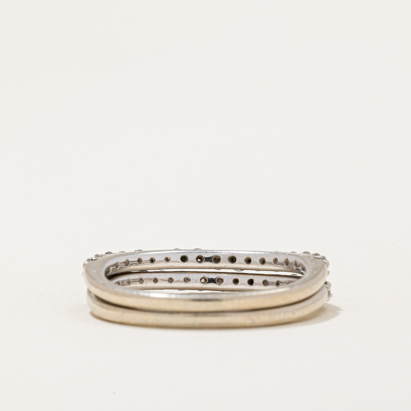 Alliances jumelées semi-éternité en diamants | 1,00 ct au total | Taille 8 | 