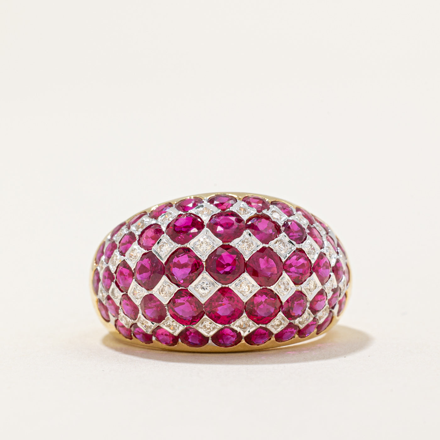 Ruby & Diamond Dome Ring | 5.21ctw, 0.18ctw | SZ 6.5 |
