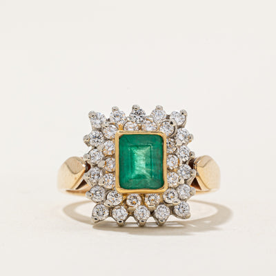 Emerald & Diamond Halo Ring | 0.96ct, 0.64ctw | SZ 5.75 |