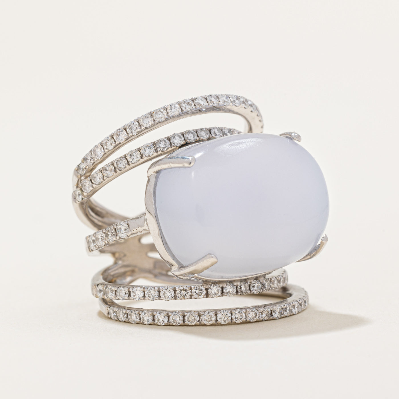 Agate & Diamond Cocktail Ring | 9.65ct, 1.04ctw | SZ 4 |