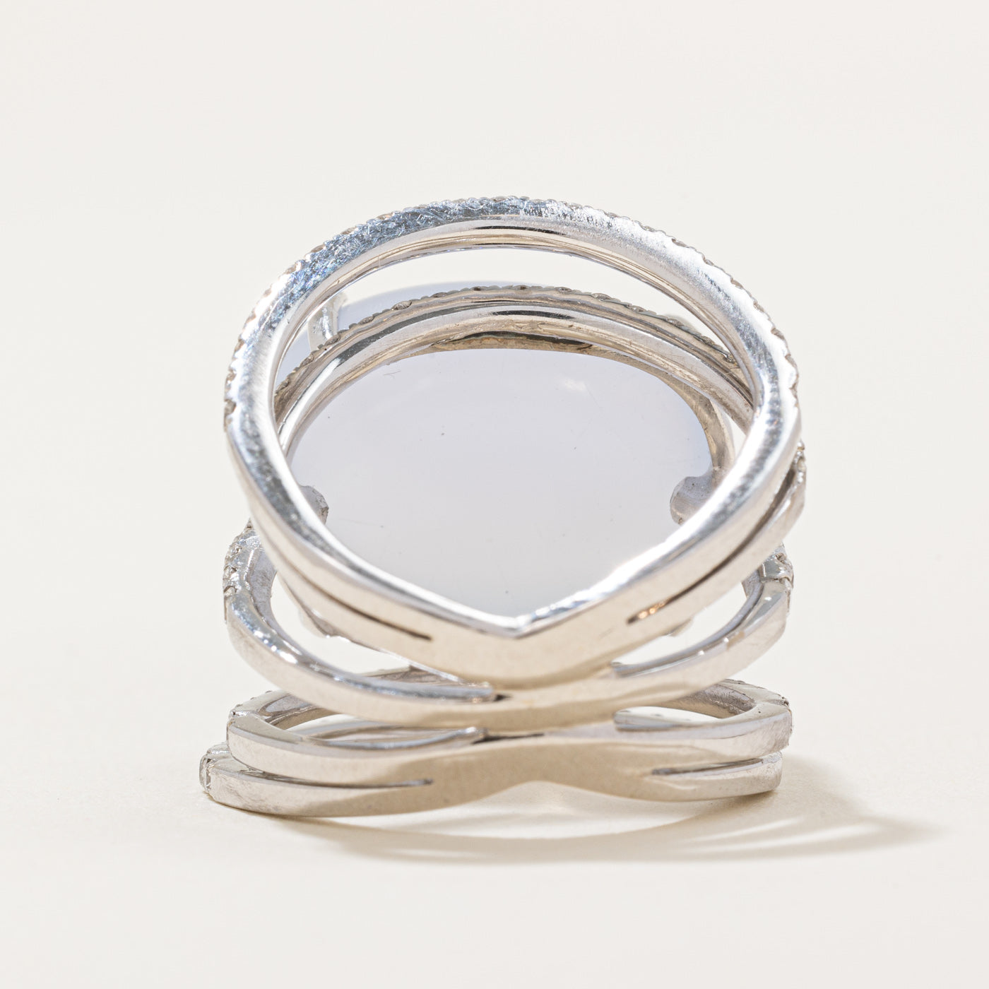 Agate & Diamond Cocktail Ring | 9.65ct, 1.04ctw | SZ 4 |