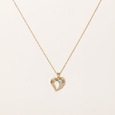 Diamond Heart Pendant & Necklace | 0.42ctw | 17
