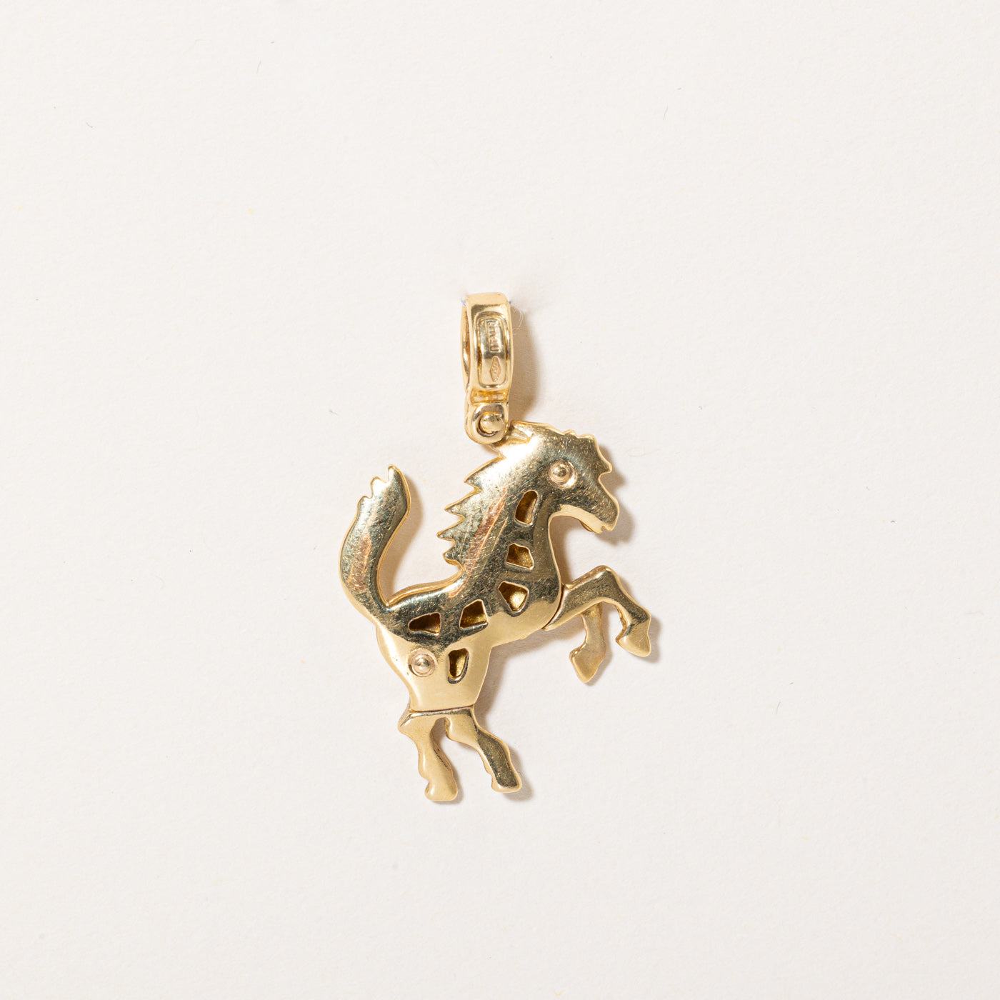 18k Yellow Gold Horse Pendant