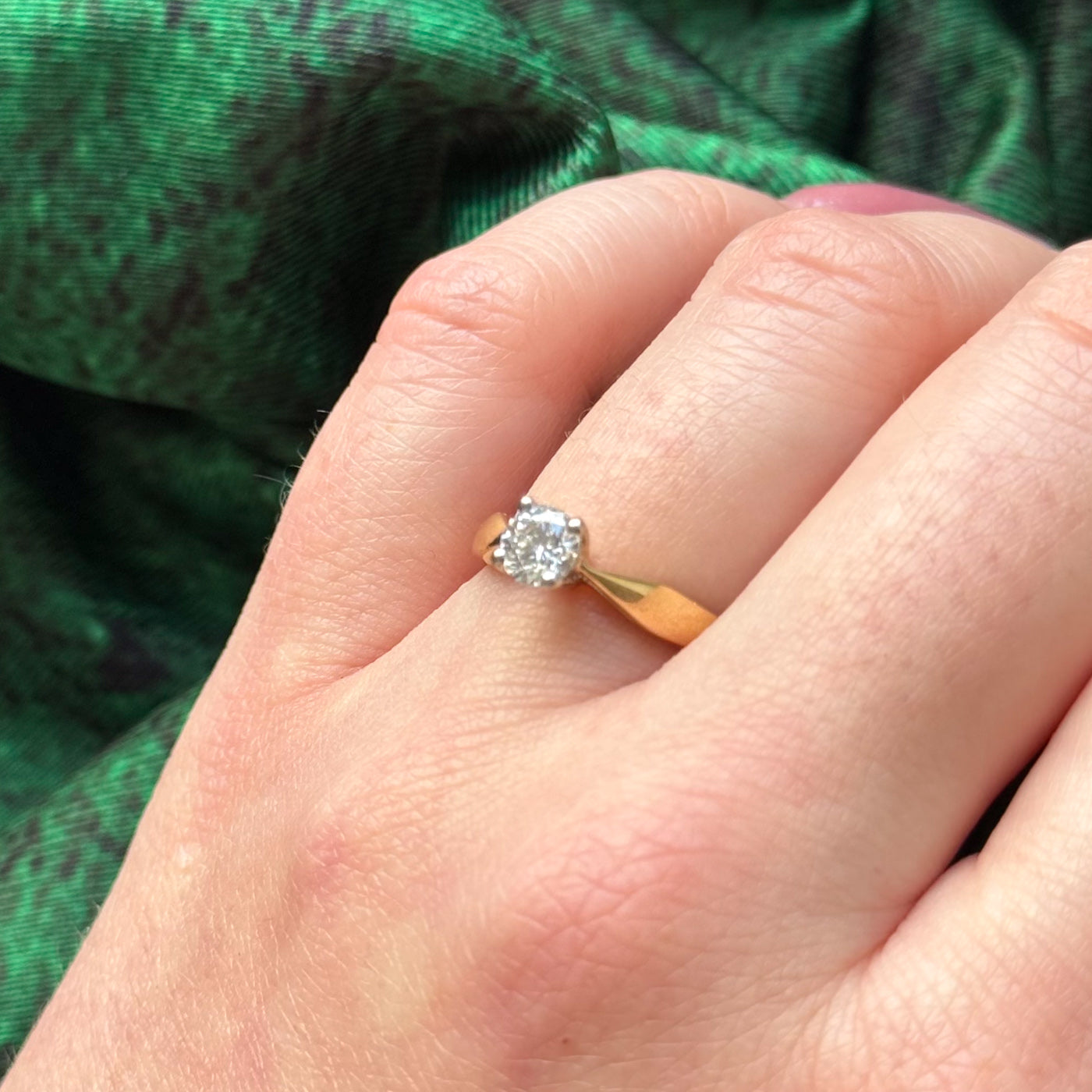 Bague de fiançailles en diamant | 0,36 ct I1 I/J | Taille 5,75 | 