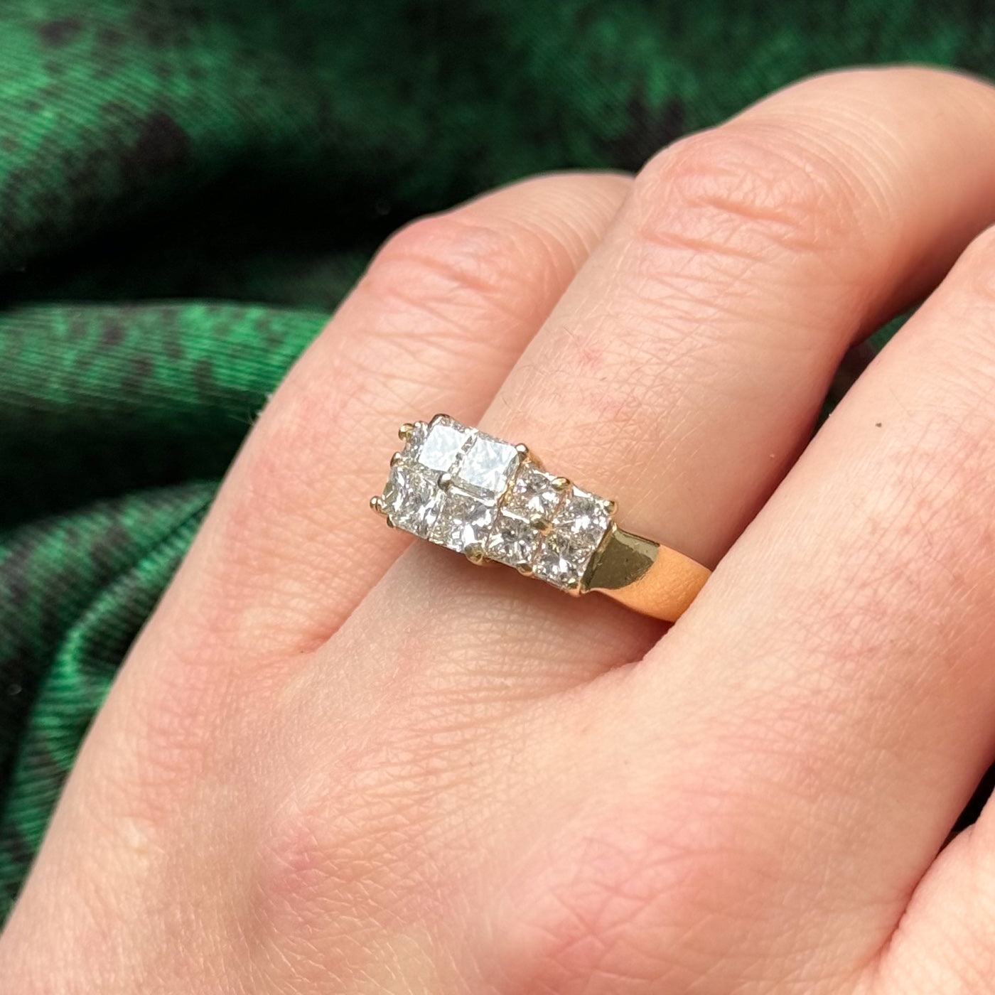 Bague en diamant taille princesse | 2,06 ct | Taille 6,5 | 