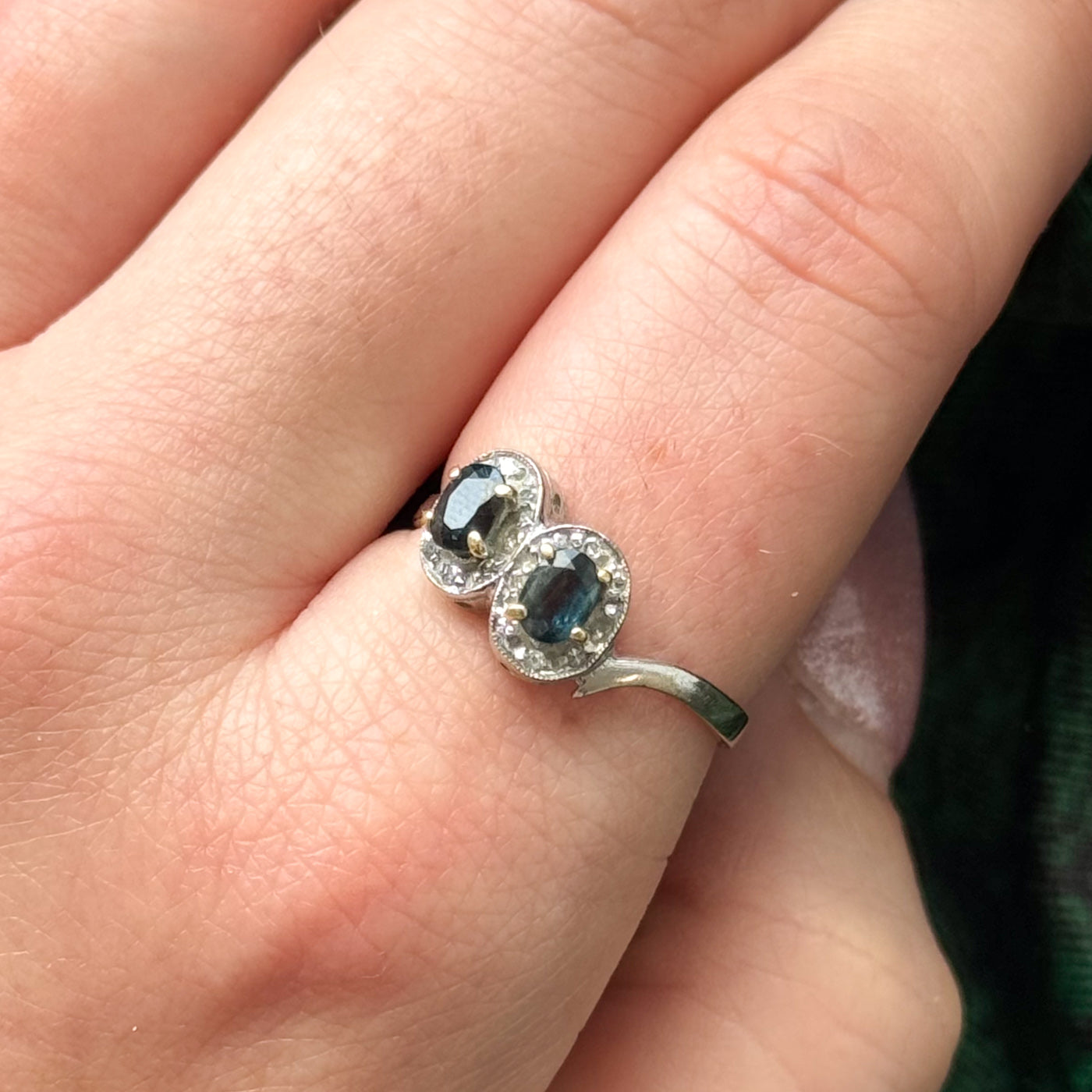 Sapphire & Diamond Bypass Ring | 0.79ctw, 0.14ctw | SZ 8.25 |