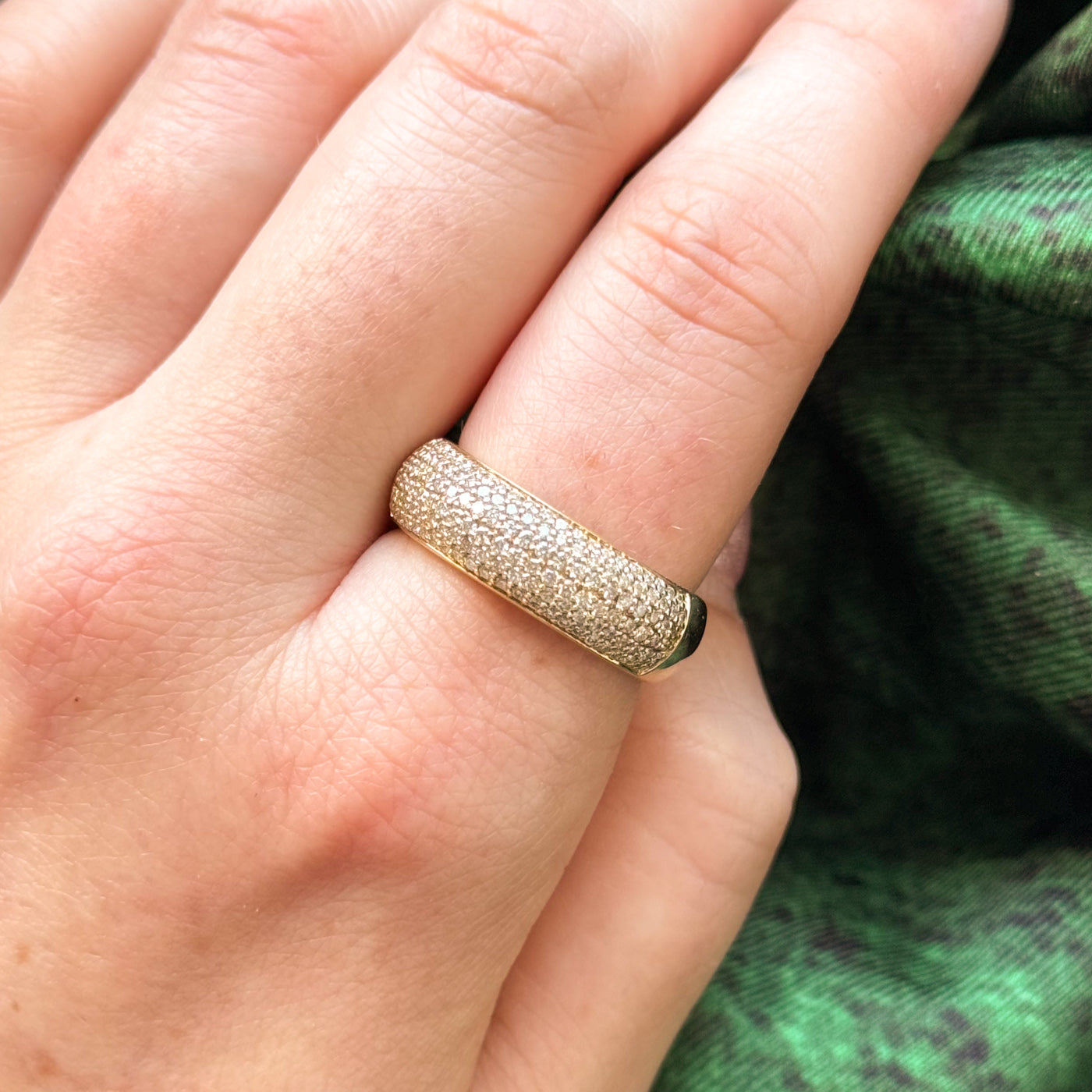 Bague sertie de diamants pavés | 1,07 ct | Taille 8,75 | 