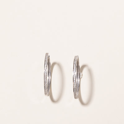 10k White Gold Diamond Hoops | 0.65ctw |