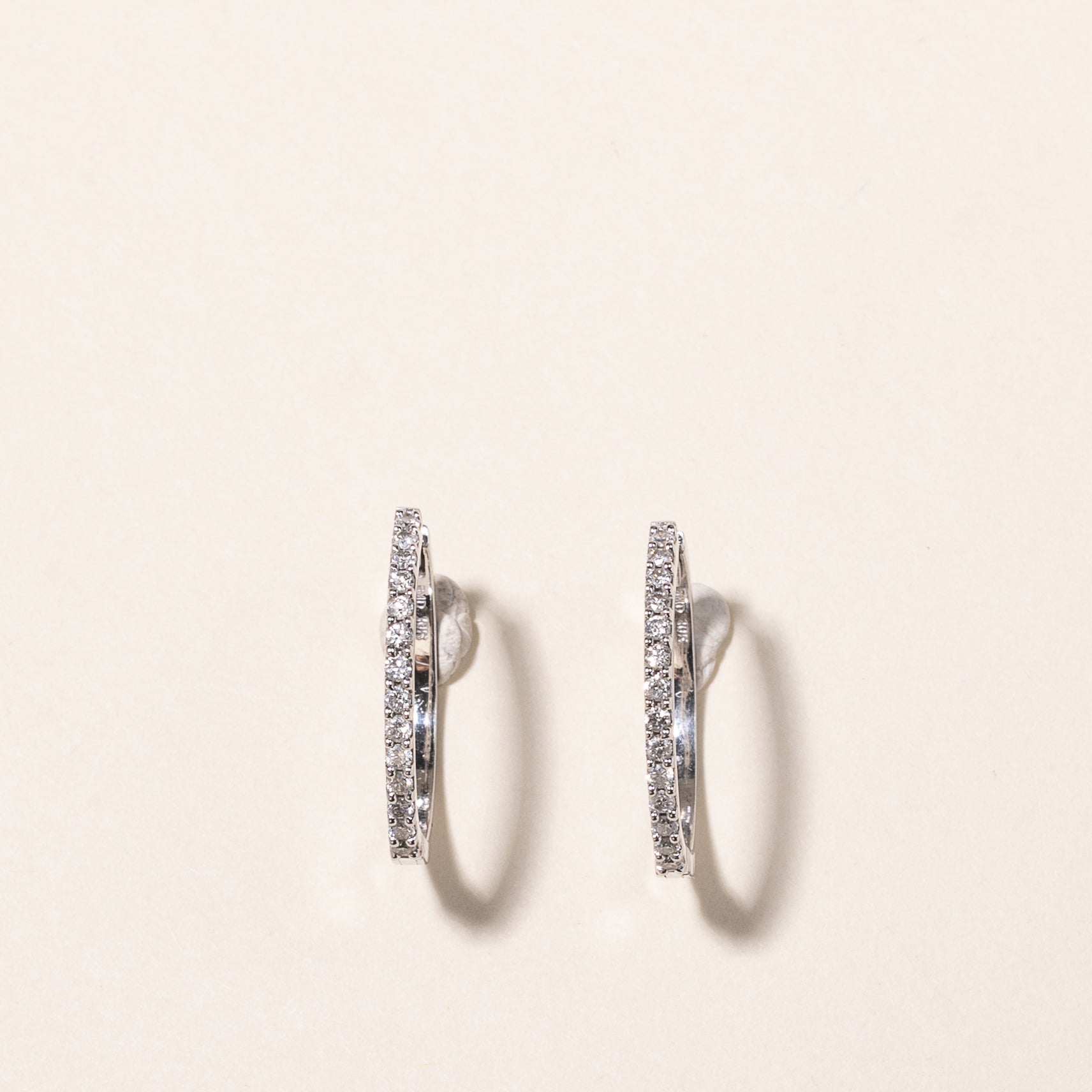 10k White Gold Diamond Hoops | 0.56ctw |