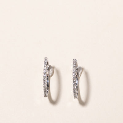 10k White Gold Diamond Hoops | 0.56ctw |