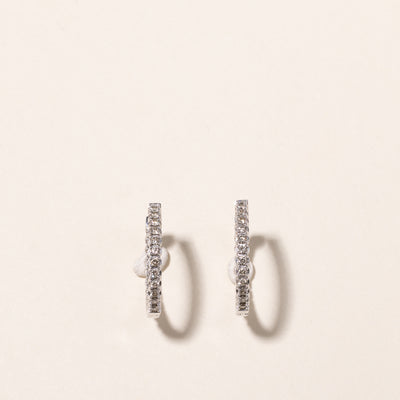 10k White Gold Diamond Hoops | 1.04ctw | 22mm